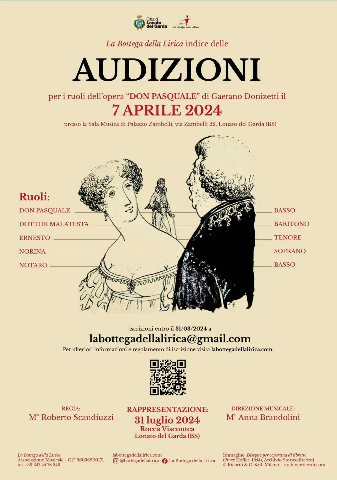 Audizioni per i ruoli dell Opera DON PASQUALE di Gaetano Donizetti scaled e1710762887945