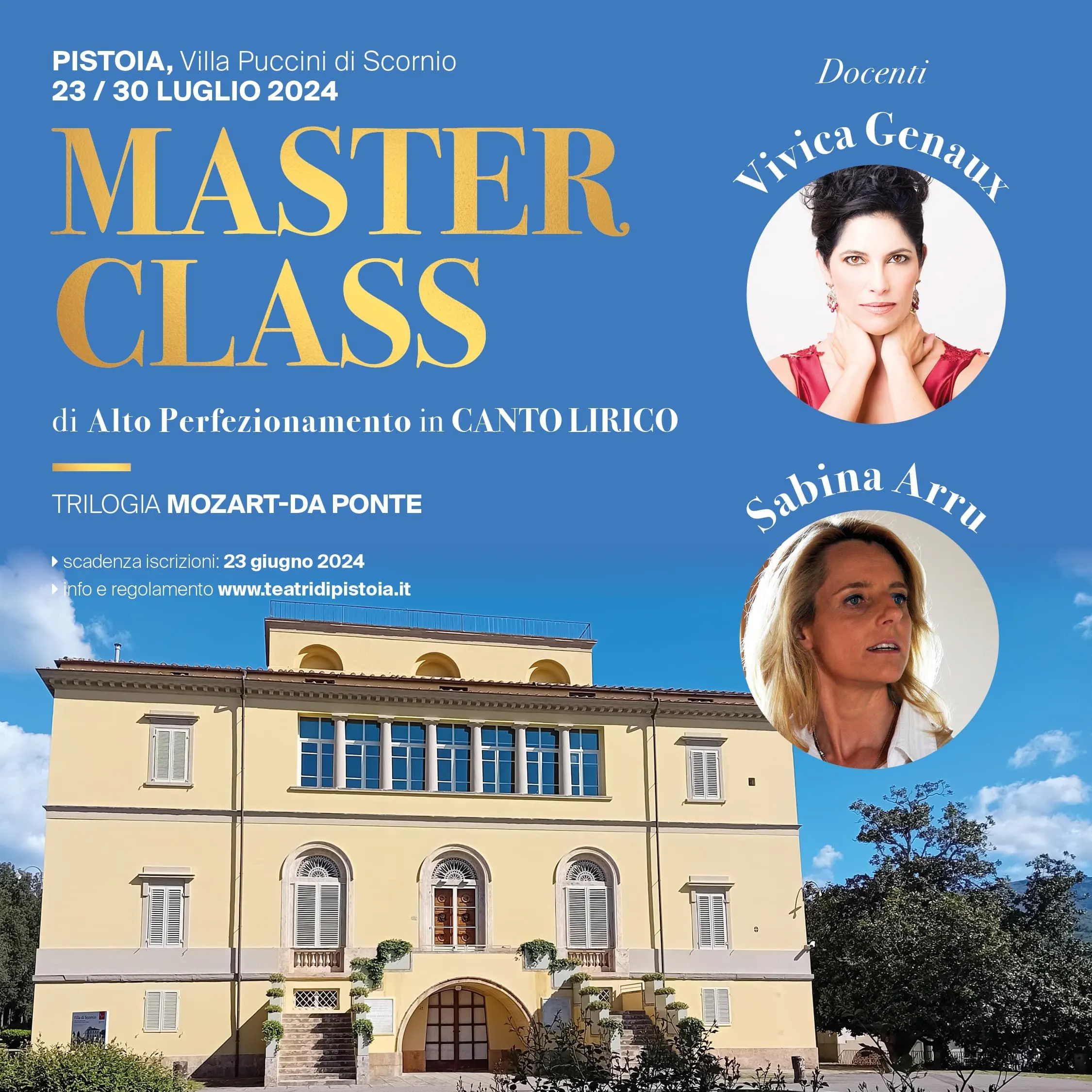 Masterclass di canto lirico Vivica Genaux – Sabina Arru Trilogia Mozart Da Ponte 2024