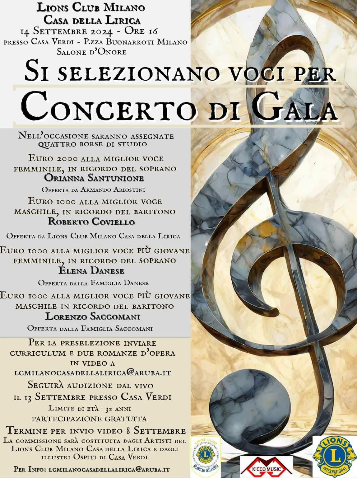 Voci per Concerto di Gala a Casa Verdi