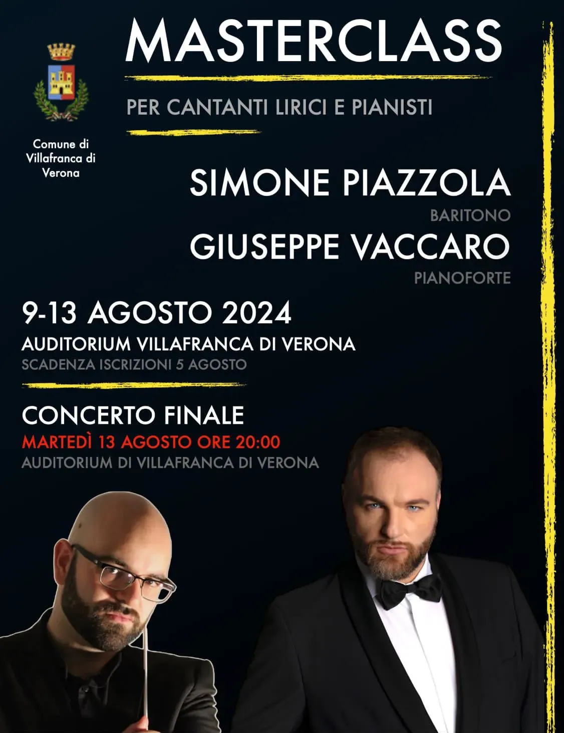 Masterclass per cantanti lirici e pianisti con Simone Piazzola e Giuseppe Vaccaro