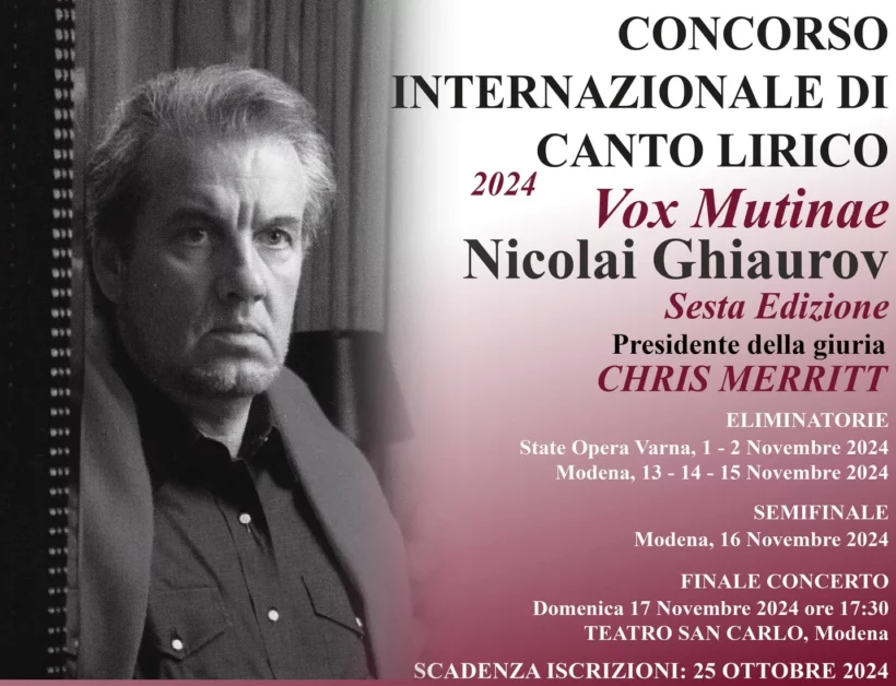 VI Edizione - Concorso Internazionale di Canto Lirico Vox Mutinae Nicolai Ghiaurov