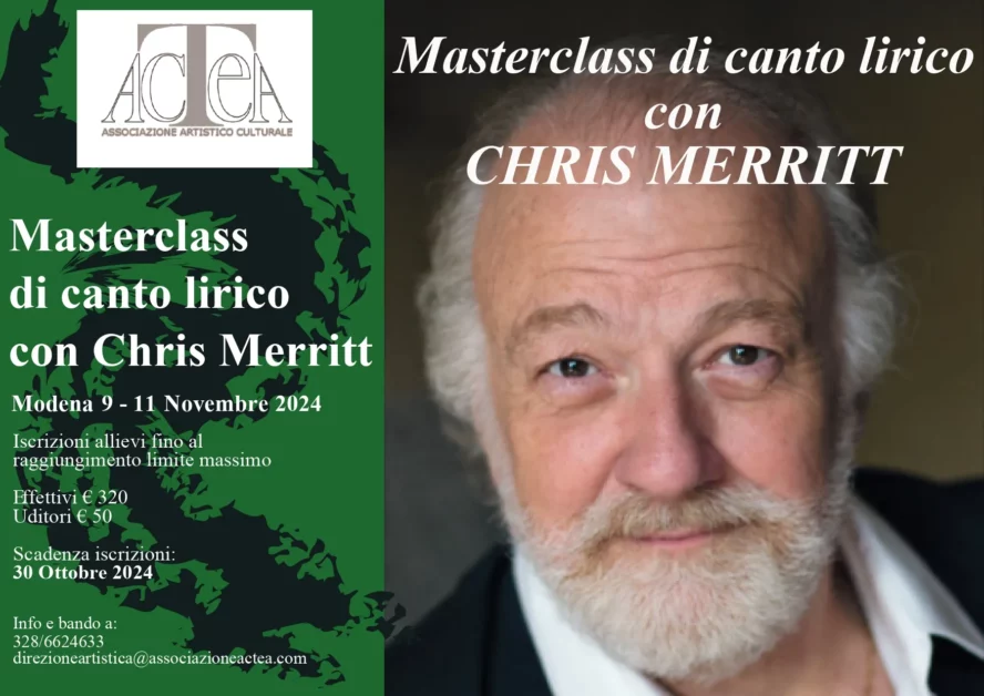 Masterclass di canto lirico con Chris Merritt 2024